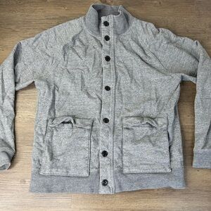 J Crew Men's Grey Button Up Knit Jacket, size Large